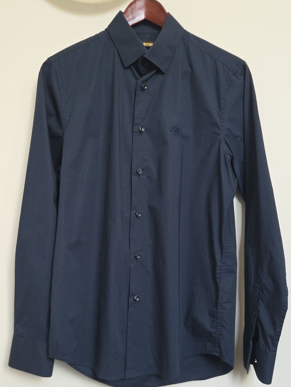 Roberto Cavalli Men's Dark Navy Dress Shirt Size 15, 33/34